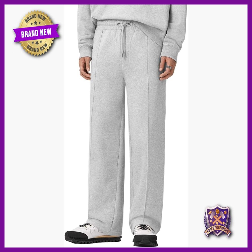 Men's Regular Fit Sweatpants, 100% Cotton, Leather Lined, Pull On